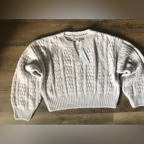 Topshop Knitted Textured Cable Jumper in Lilac - UK S / US 4-6 - NWT - Picture 3 of 10
